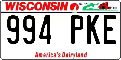 WI license plate 994PKE