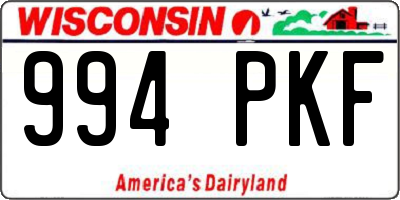 WI license plate 994PKF