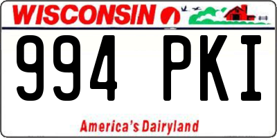 WI license plate 994PKI