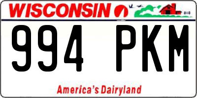 WI license plate 994PKM