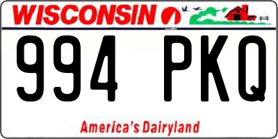 WI license plate 994PKQ