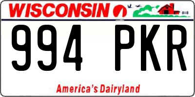 WI license plate 994PKR