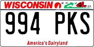 WI license plate 994PKS