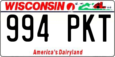 WI license plate 994PKT