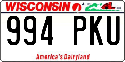 WI license plate 994PKU