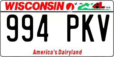 WI license plate 994PKV