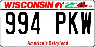 WI license plate 994PKW