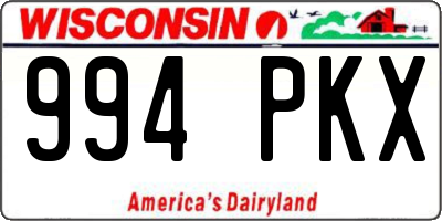 WI license plate 994PKX