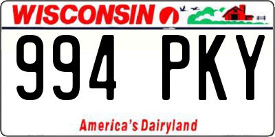 WI license plate 994PKY