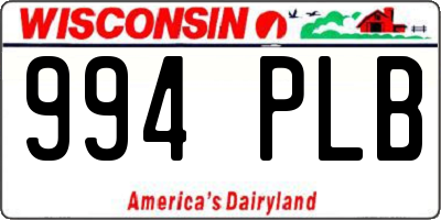 WI license plate 994PLB