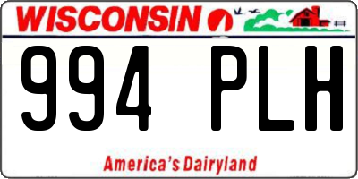 WI license plate 994PLH