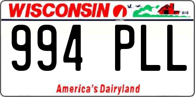WI license plate 994PLL