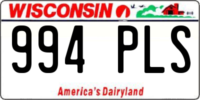 WI license plate 994PLS