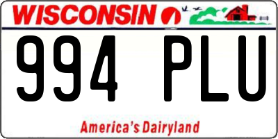 WI license plate 994PLU