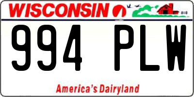 WI license plate 994PLW