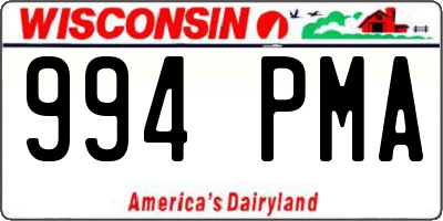 WI license plate 994PMA