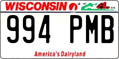 WI license plate 994PMB