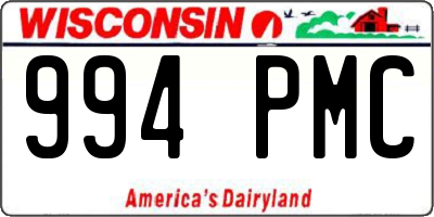 WI license plate 994PMC