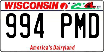 WI license plate 994PMD