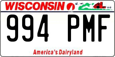 WI license plate 994PMF