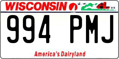 WI license plate 994PMJ