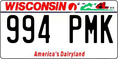 WI license plate 994PMK