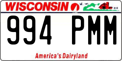 WI license plate 994PMM