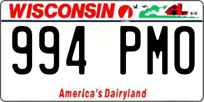 WI license plate 994PMO