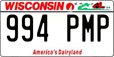 WI license plate 994PMP