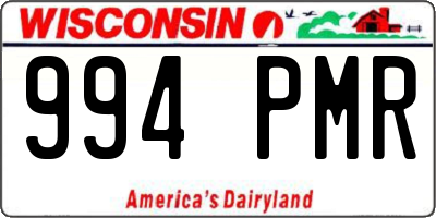 WI license plate 994PMR