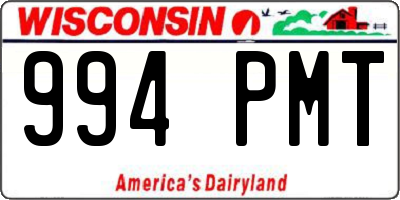 WI license plate 994PMT