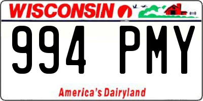 WI license plate 994PMY