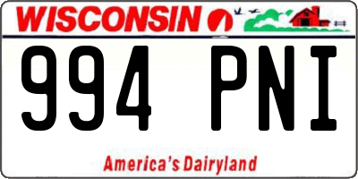 WI license plate 994PNI