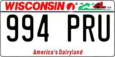 WI license plate 994PRU