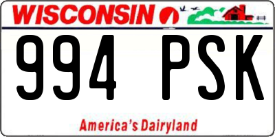 WI license plate 994PSK