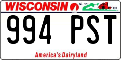 WI license plate 994PST
