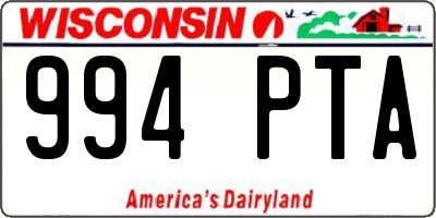 WI license plate 994PTA