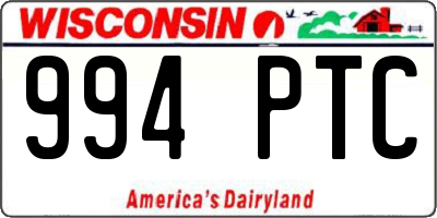 WI license plate 994PTC