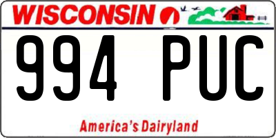 WI license plate 994PUC