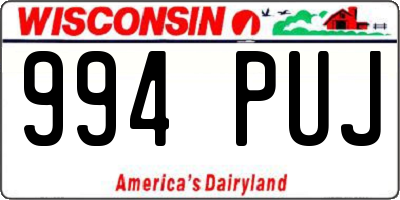 WI license plate 994PUJ