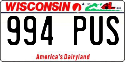 WI license plate 994PUS