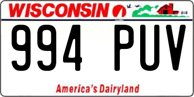 WI license plate 994PUV