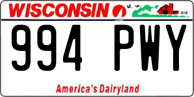 WI license plate 994PWY