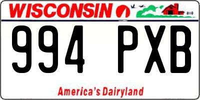 WI license plate 994PXB