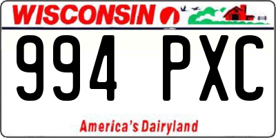 WI license plate 994PXC