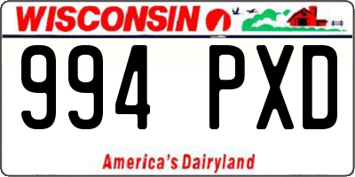WI license plate 994PXD