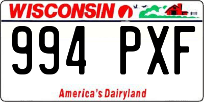 WI license plate 994PXF