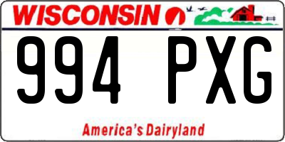 WI license plate 994PXG