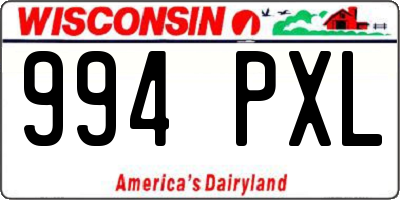 WI license plate 994PXL