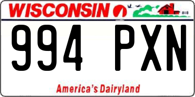 WI license plate 994PXN